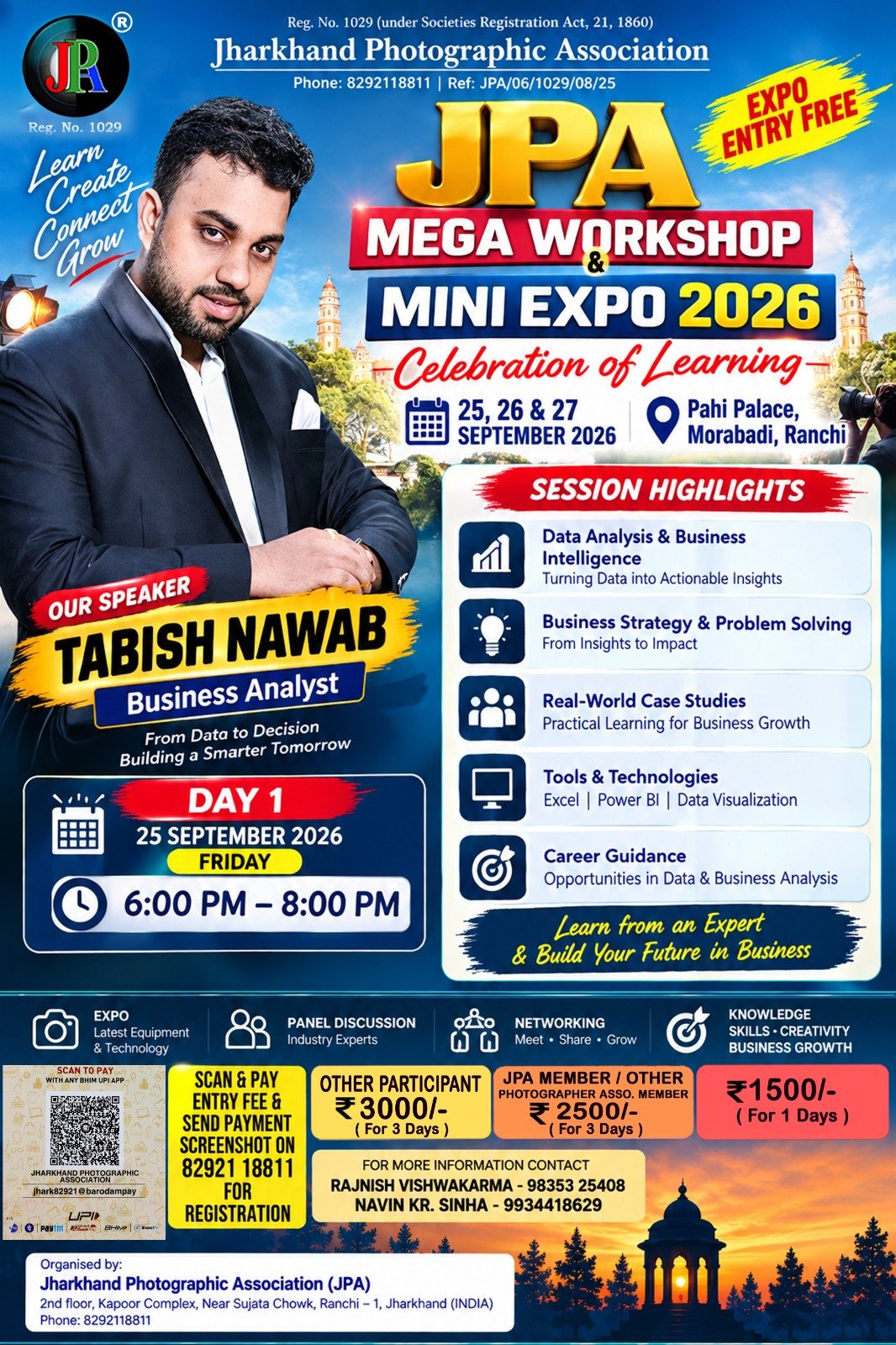 Poster for Tabish Nawab, business session on 25 September 2026